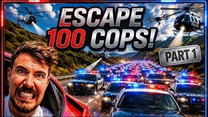 Escaping 100 Cops For $500,000! (Part 1) 🚨