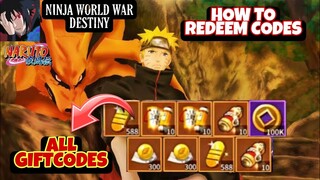 Ninja World War Destiny All Giftcode - How to Redeem Code // Ninja World War Destiny Free 8 Code