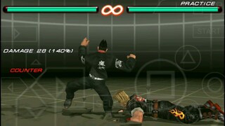 No Wall 104 Combo Damage PEWGF (Perfect Electric) Kazuya Mishima Tekken 6 PPSSPP Version