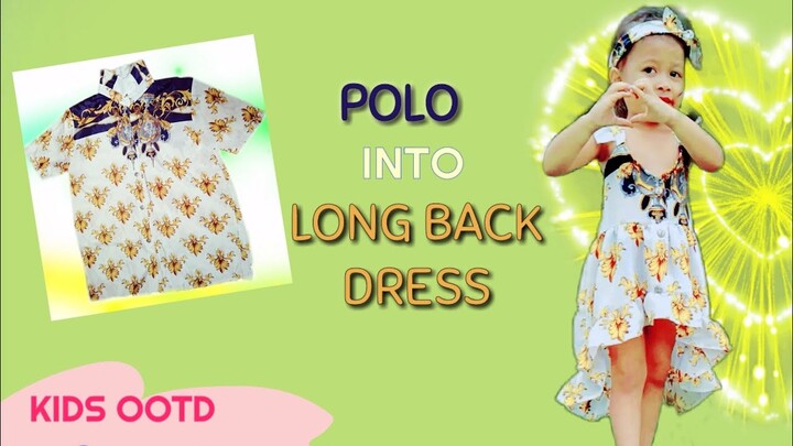 Thrift flip ✪ Transforming Polo into Long Back dress / No Sewing Machine / Easy Tutorial