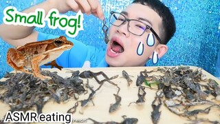 #ASMR eating Fried Small Green Frog 개구리 튀김 #Mukbang No Talking : ขันติ