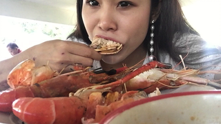 กุ้งเผา น้ำจิ้มแซบ ปอยรถล้ม