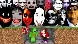 JJ and Mikey SURROUNDED by 1000 Scary NEXTBOT MONSTERS in Security House in Minecraft Maizen