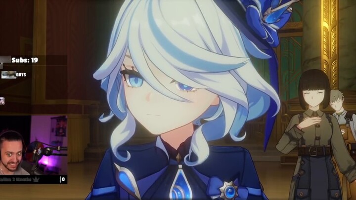 [Genshin Impact / Cooked] Bran watches the "Light Ripple" cutscene for the Furninna Legend quest