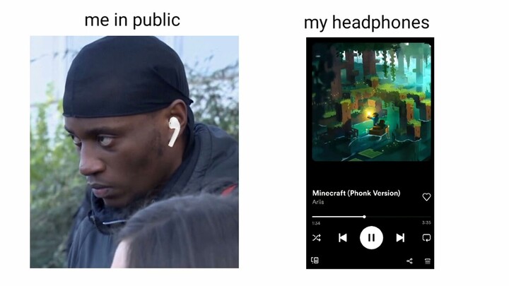 ME IN PUBLIC WITH MINECRAFT SONG(PHONK VERSION)💀...