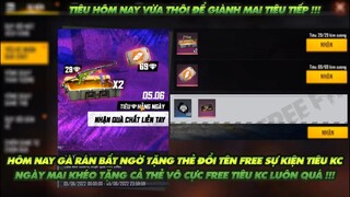 FREE FIRE | HÔM NAY GÀ RÁN TẶNG FREE THẺ ĐỔI TÊN SỰ KIỆN TIÊU KIM CƯƠNG -MAI TẶNG THẺ VÔ CỰC FREE?