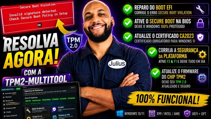 TPM2-Multitool: Repare Boot EFI, CA2023, F3/F1 e Atualize o Firmware TPM2