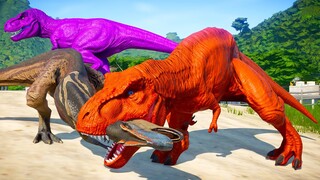 T-REX COLOR PACK vs SPINOSAURUS REX vs CERATOSAURUS vs YANGCHUANOSAURUS - Jurassic World Evolution