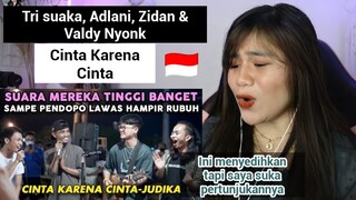 FILIPINA REACT TO  CINTA KARENA CINTA - JUDIKA(  COVER) WITH TRI SUAKA, ADLANI RAMBE, ZIDAN, VALDY