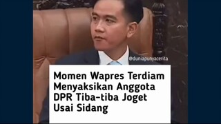 Wakil Presiden Gibran Rakabuming Raka tampak terdiam saat menyaksikan sejumlah anggota DPR RI tiba-t