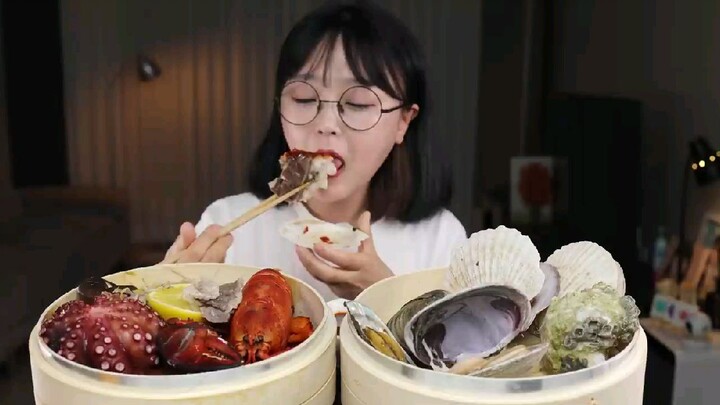 ASMR Ăn Luộc hải sản (Bạch tuộc, Tôm hùm, Bào ngư, Sò điệp, Ốc xà cừ) | MUKBANG