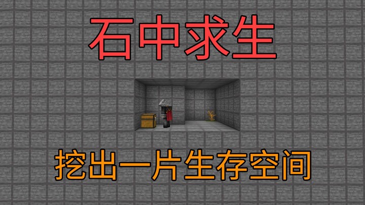 这个不难但是熬人，干啥都得挖挖挖！石中求生第1集-我的世界
