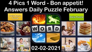 4 Pics 1 Word - Bon appetit! - 02 February 2021 - Answer Daily Puzzle + Daily Bonus Puzzle