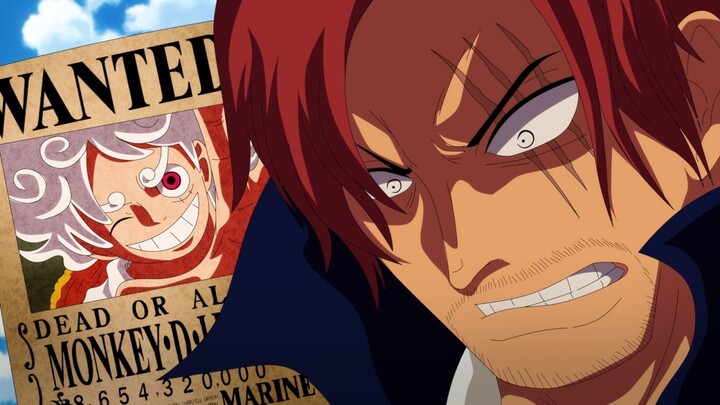 Shanks' reaction upon learning that Luffy defeated Kizaru "He will surpass me!" - One Piece