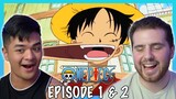 FINALLY STARTING ONE PIECE!!! || One Piece Episode 1 + 2 REACTION + REVIEW!!
