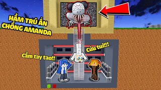 TÔ GÀ THỬ THÁCH 24H SỐNG SÓT DƯỚI HẦM TRÚ ẨN CHỐNG QUÁI VẬT AMANDA TRONG MINECRAFT*AMANDA KINH DỊ