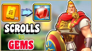 Rise of kingdoms - Turning 36 Imperial scrolls into gems for VIP 14