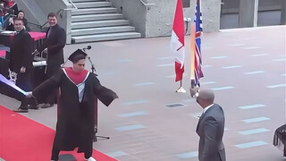 Have a lightsaber battle with the principal at the graduation ceremony