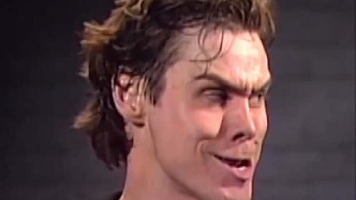 Jim Carrey in his youth delivers explosive, over-the-top impressions of iconic expressions from famo