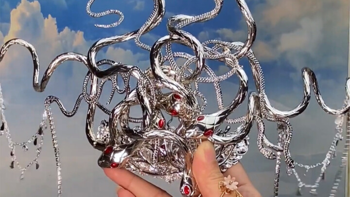 I also made a Medusa hair crown, each one is different. It’s a limited edition.