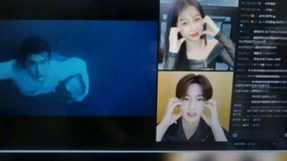 Yunzhiyu live broadcast, Jiuqianfuli Niu Niu (Zhang Linghe) and Yu Shuxin made a heart shape on thei