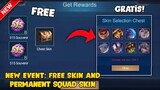 PERMANENT FREE SKIN AND FREE SQUAD SKIN! (CLAIM NOW) 2021 NEW EVENT | MOBILE LEGENDS BANG BANG