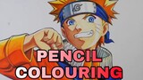 menggambar dan mewarnai naruto menggunakan pensil