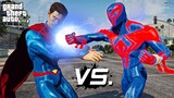 GTA 5 - Superman VS Spiderman 2099 | Epic Superheroes Fight !