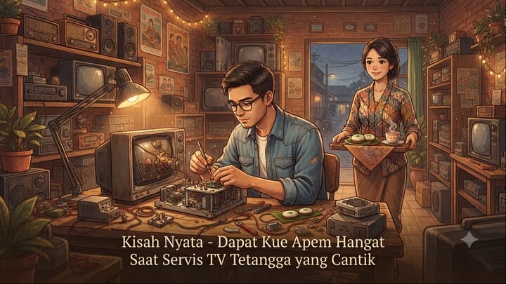 Dapat Kue Apem Hangat Saat Servis TV Tetangga yang Cantik