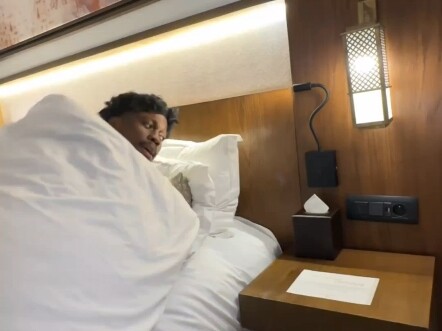 When you're about to turn off the lights and go to sleep at the hotel