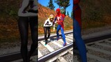 GTA V: SPIDER-MAN SAVING GIRLFRIEND FROM THOMAS THE TRAIN #shorts #trains