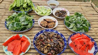 Ba Khía Trộn Chanh Đường Chấm Rau Càng Cua Bóp Gỏi| TKQ & Family T744