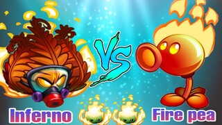 Fire Peashooter vs Inferno: Who will win? | Plants vs. Zombies 2 - so sánh plants - PVZ2 MK