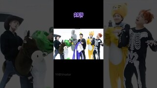 BTS halloween looks over the years #bts #army #viral #shorts #halloween #creepy #costume