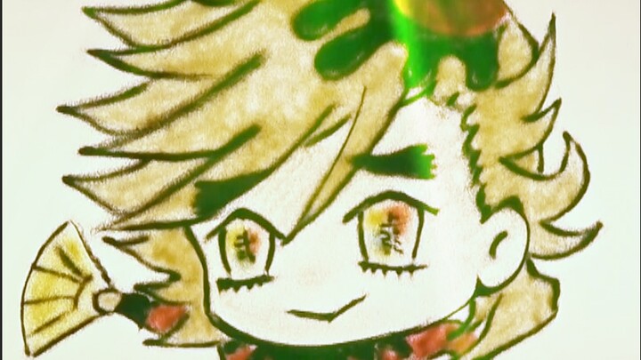 Demon Slayer sand art tutorial: Let’s draw a child demon doing the yangge dance?