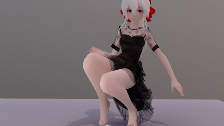 [Fabric MMD·Mini] รองเท้าคริสตัล + กระโปรงชีฟองสีดำ สีครีมช็อคโกแลต