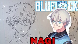 mengambar nagi dari anime bluelock