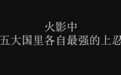 火影忍者：五大国中各自最强的上忍！你认为哪个国的上忍最强？