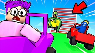 Can RAINBOW FRIENDS Go *MAX LEVEL* In ROBLOX DRIVE CARS DOWN A HILL!? (SECRET ENDING UNLOCKED!)