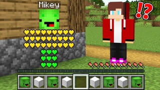 JJ Spawned Heart Mikey Golem in Minecraft Challenge (Maizen Mazien Mizen)