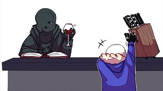 【undertale漫配/邪骨团的沙雕日常/可爱】想玩刀子！