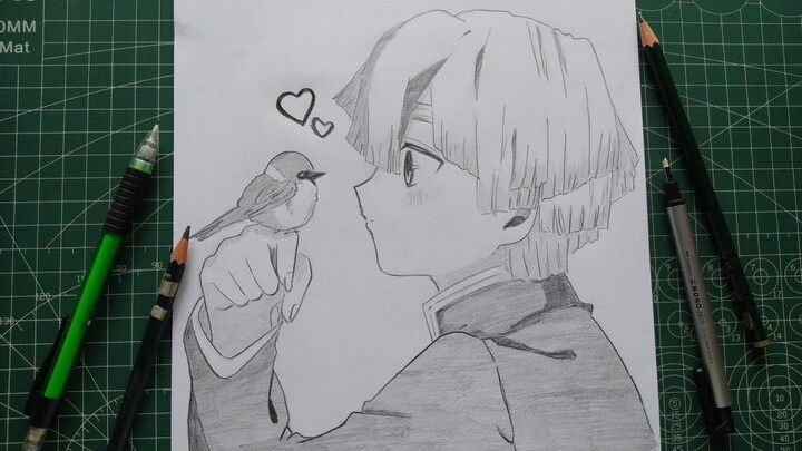 ZENITSU PENCIL SKETCH DRAWING