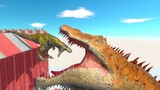 EVERY UNIT JUMP INTO GIANT SPINOSAURUS MOUTH - Animal Revolt Battle Simulator Gameplay