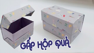 Cách gấp hộp quà có nắp hình chữ nhật bằng giấy - Gấp giấy Origami: Hướng dẫn Gấp Hộp quà tặng giấy