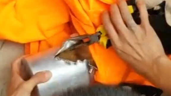 นักดับเพลิงหลายคนมองเจ้าเหมียวผู้ไร้เดียงสาดุจพ่อ บางทีแมวตัวน้อยอาจอยากจดจำเหล่านักดับเพลิงเหล่านี้