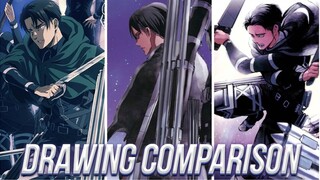 Drawing Comparison Manga Volumes and Poster - Attack on Titan 4 Season 2020