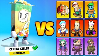 CEREAL KILLER vs ALL NEW SKINS 0.48 🥇 Stumble Guys