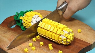 สูตร LEGO Cornbread ทำข้าวโพดคั่วที่บ้าน - Stop Motion Cooking & Lego ASMR