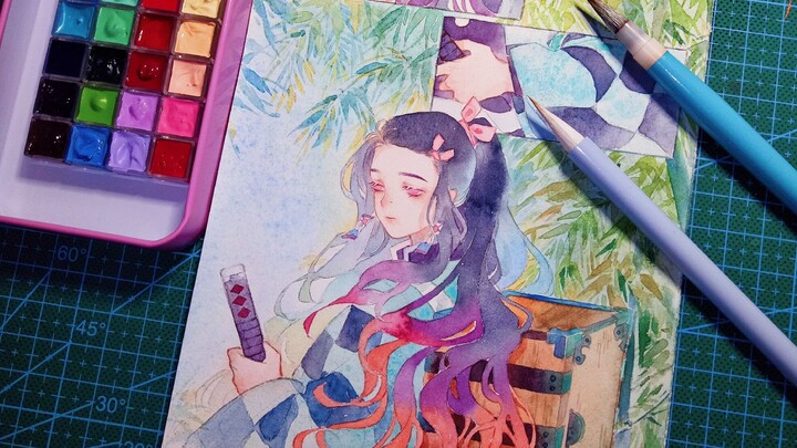 Painting process of Kamado Nezuko