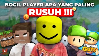 BOCIL MANA YANG LEBIH RUSUH !!! BOCIL ROBLOX VS STUMBLE VS MINECRAFT -Bahasa Indonesia